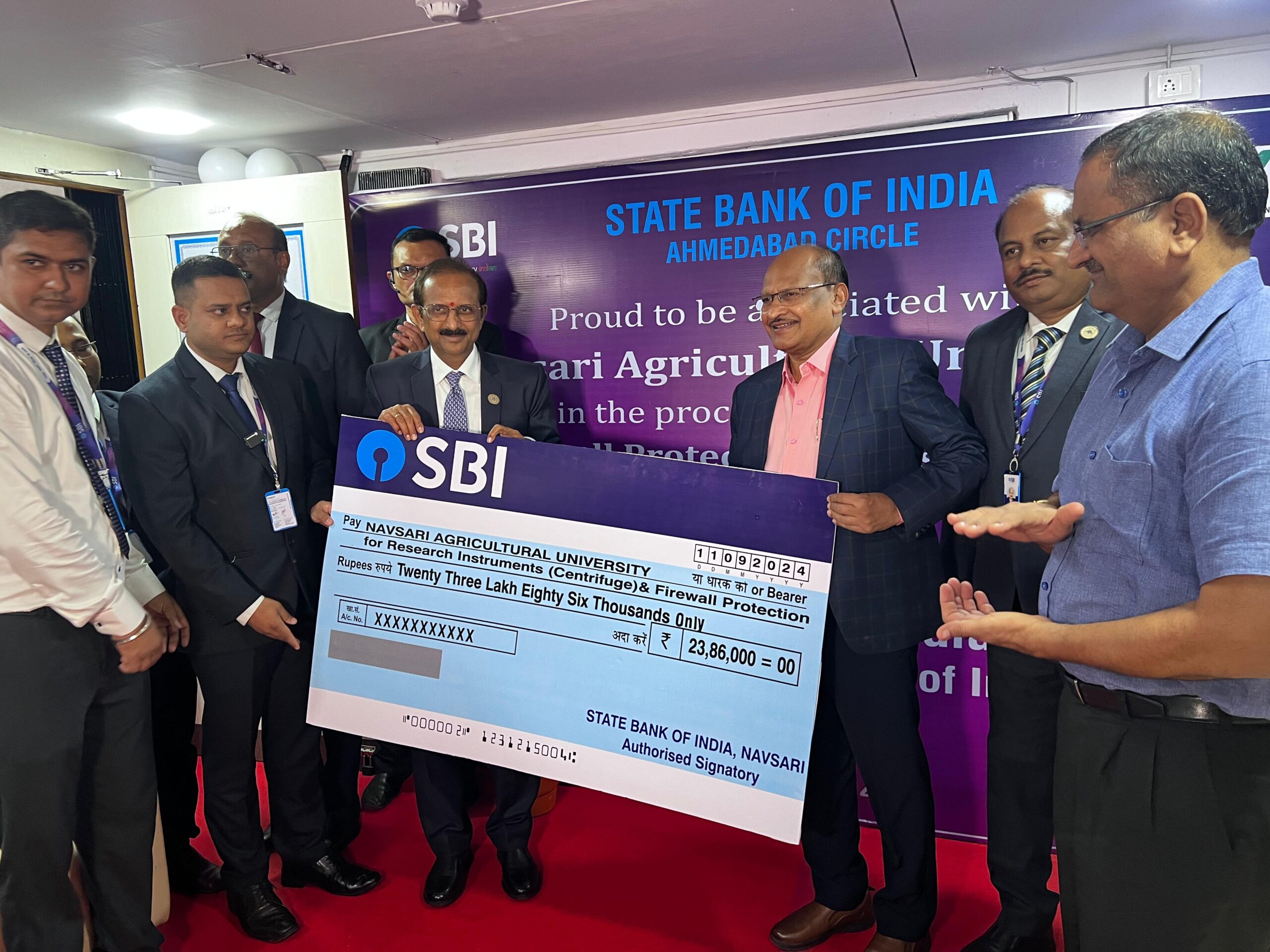 સ્ટેટ બેંક ઓફ ઈન્ડિયા (SBI) દ્વારા નવસારી કૃષિ યુનિવર્સિટીને સ્પોન્સરશિપ